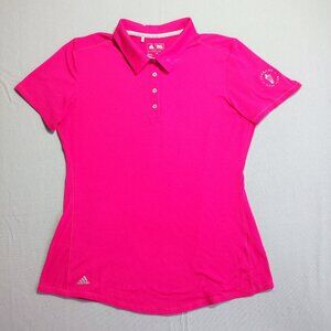 Adidas Golf polo shirt women's size M magenta short sleeve 1/4 button up